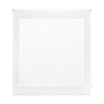 Estor Enrollable Premium - Estor Enrollable Tamaño 150x180 - Estor Premium Color Blanco Con Motas Celeste | Blindecor