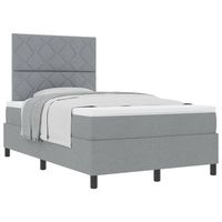 cama tipo box spring con cabecera gris claro 120 x 200 cm tela vidaxl