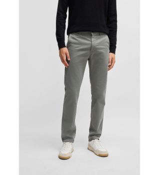 BOSS para hombre. 50510933 Pantalón Chino Slim gris (32/34), Casual, Algodón, Clásico
