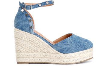 escote de lona con tachuelas jeans