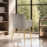 6 sillas de comedor aspecto aterciopelado reposabrazos gris topo