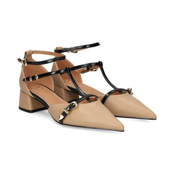 Exe Zapatos De Tacón Bajo Mujer - Beige Talla 37