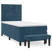 cama tapizada 203x100x128 cm contrachapado madera procesada - azul