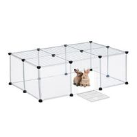 recinto de 16 piezas para animales en libertad transparente - blacktransparent - 92x43x37cm