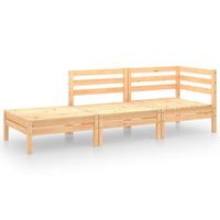conjunto de muebles de jardin 3 uds  mesa y sillas madera maciza de pino