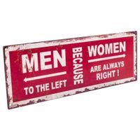placa de pared de metal roja 36x13x06 cm