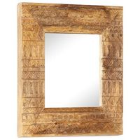 espejo tallado a mano madera maciza de mango 50x50x25 cm vidaxl