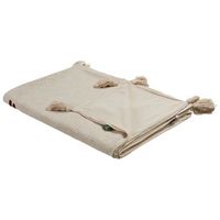 manta de algodon beige marron blanco 130 x 180 cm hecho a mano llama deoghar