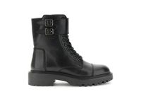 botines de piel con cordones cremallera y hebillas black 37