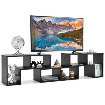 Costway Mueble Consola de TV de 3 Piezas de Combinación Centro de Entretenimiento para TV hasta 65'' para Salón Negro