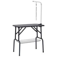 mesa de aseo ajustable para perros con 1 lazo y cesta