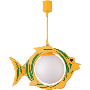 Colgante peixe 1xe14 l.46xan.18xal.reg.cm amarillo