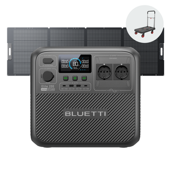 Bluetti Elite 200 V2 Estación Portátil 2073,6wh, Panel 350w Separado, 4 Salidas Ca 2600w, 17 Años Vida Útil