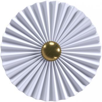 Lámpara Aplique De Pared Flor En Metal Blanco Y Dorado - 30cm Blanco
