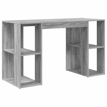 Escritorio | Mesa De Trabajo Gris Sonoma 130 X 50.5 X 75 Cm Madera De Ingeniería