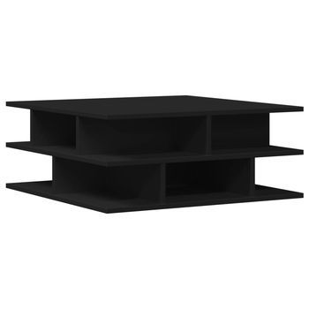 Mesa De Café - Mesa De Centro Madera De Ingeniería Negro 70x70x29 Cm