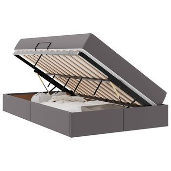 Cama Con Almacenamiento Y Colchón 2 Uds. Gris Cuero Vidaxl