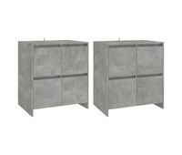 vidaxl aparadores 2 uds madera de ingenieria gris hormigon 70x41x75 cm