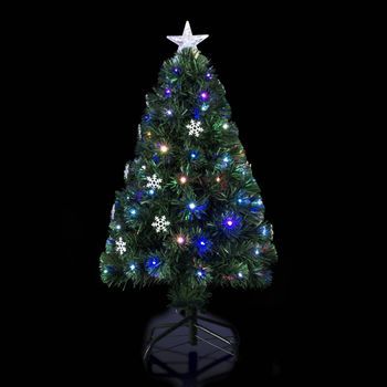 Árbol De Navidad De Fibra Óptica Vilnius 118 Led De 120 Cm De Altura