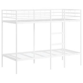 Litera Sin Colchón Acero Blanco 90x190 Cm Vidaxl