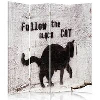 biombo cat graffiti - separador de ambientes cm 145x180 4 paneles