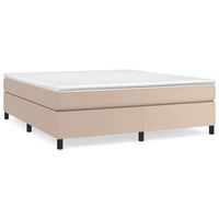 cama matrimonial  cama para adultos  estructura cama box spring cuero sintetico capuchino 160x200 cm