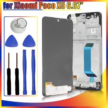 AMOLED LCD para Xiaomi POCO X5 22111317PG pantalla LCD reemplazo del digitalizador de pantalla táctil para POCO X5 5G 22111317PI LCD con marco