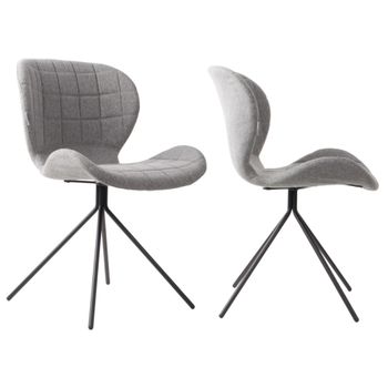 2 sillas de diseño en tejido de lana gris