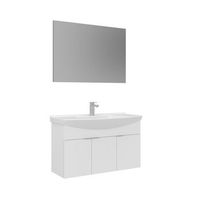 conjunto de mueble con lavabo y espejo 2 piezas  - 100 x 50 x 58 cm - blanco