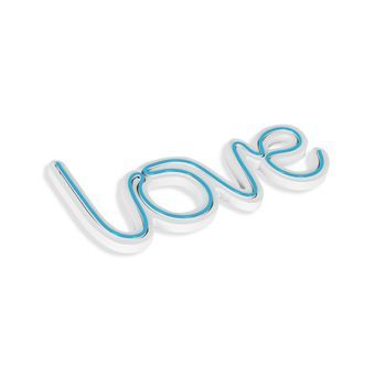 Iluminación Led Decorativa De Plástico Love Azul 37x19x2 Cm