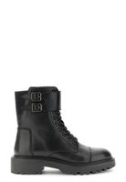 botines de piel con cordones cremallera y hebillas black 39