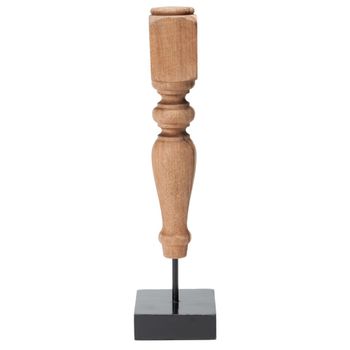 Estatuilla con pie de madera marrón claro h40