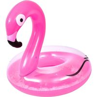 flotador flamenco rosa gigante 133 cm con plumas interior  hinchable para piscina y playa