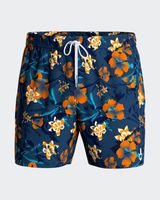 banador short con estampado floral