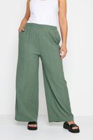 yours pantalones anchos verdes con textura mujer curvy y tallas grandes yours