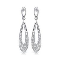 pendientes de plata pulida con circonitas