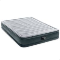 cama hinchable doble fiber-tech con bomba integrada 152x203x33 cm gris