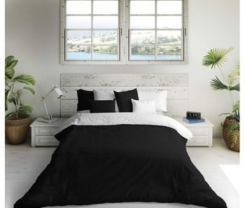 Funda nordica bicolor reversible blanco / negro cama 105