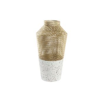 Jarron Metal 25,5x25,5x48,5 Rugoso Dorado