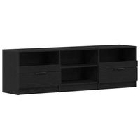 gabinete de tv con cajon roble negro 150 x 335 x 45 cm vidaxl