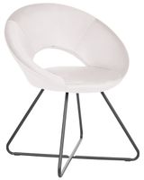 silla de comedor  terciopelo blanco crema