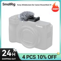 smallrig furry windscreen para canon powershot v1 con soporte de zapata fria integrado para luz de relleno luz de video y microfonos 5989