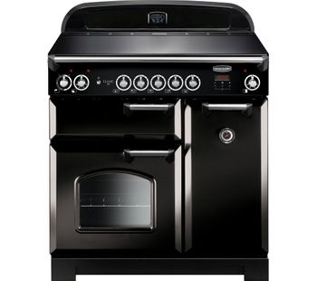 Rangemaster Classic 90 cm Electric Induction Range Cooker - Black & Chrome, Black