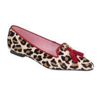 slipper pelo potro leopardo rojo