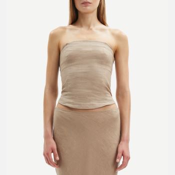 Samsøe Samsøe Saelynn Linen Bandeau Top - L