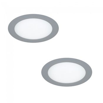Pack 2 downlights led redondo gris (18w)