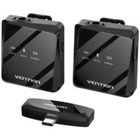 microfono vention ncbb0 usb-c inalambrico omnidireccional pack 2 clip cancelacion de ruido
