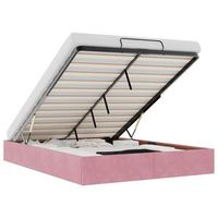 estructura cama otomana sin colchon terciopelo rosa 140x200 cm vidaxl