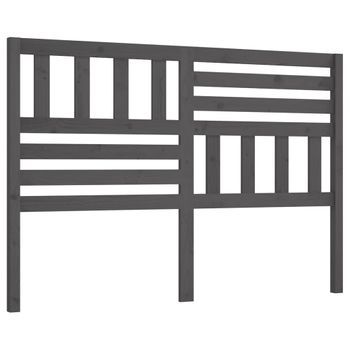 Cabecero Cama Mueble De Dormitorio De Cama Madera Maciza De Pino 166 X 4 X 100 Cm Gris M02_0005589