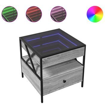 Mesa De Café | Mesa De Centro Con Infinity Led Gris Sonoma 50x50x51 Cm